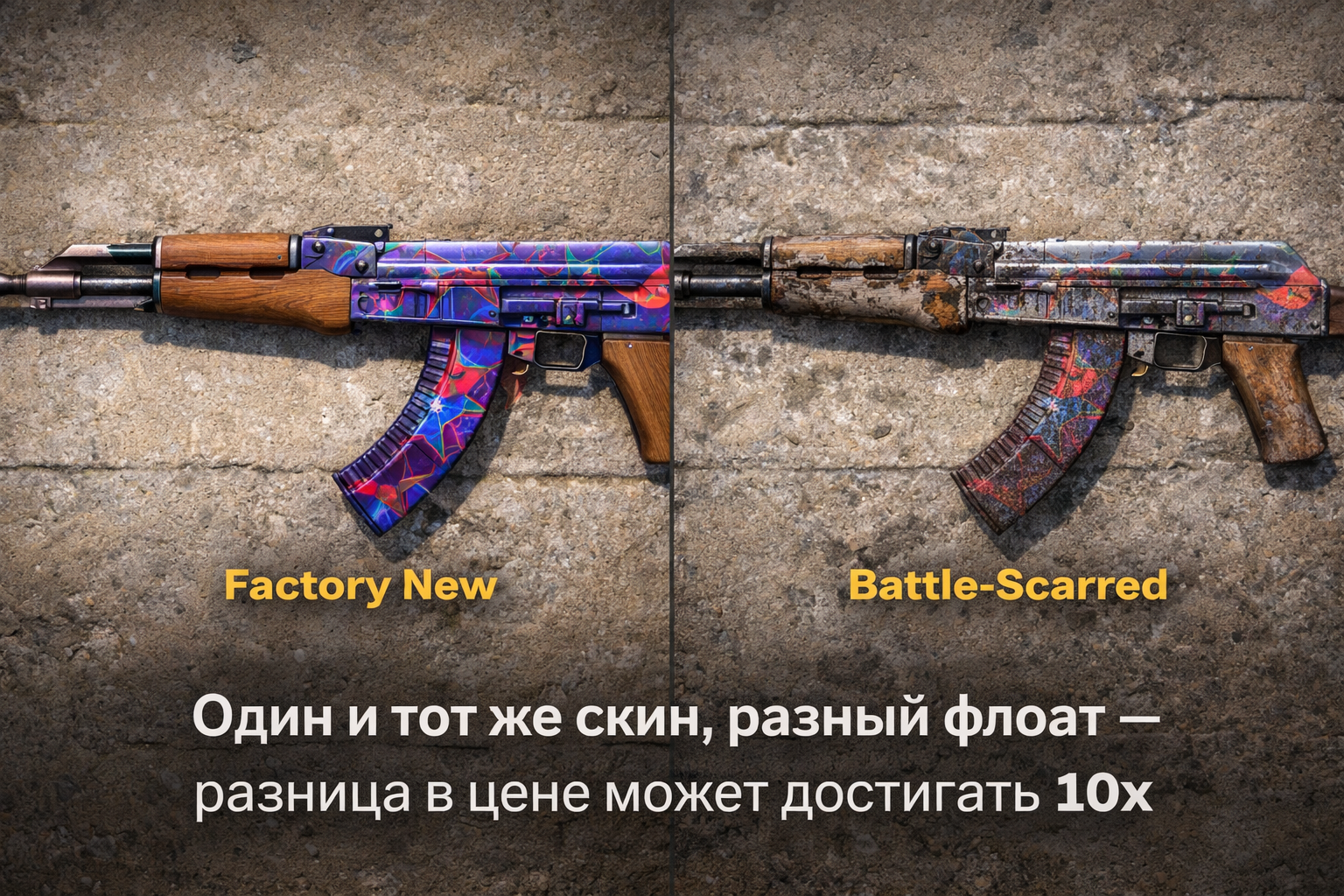 Float Value в CS2: что это такое и как влияет на цену скина