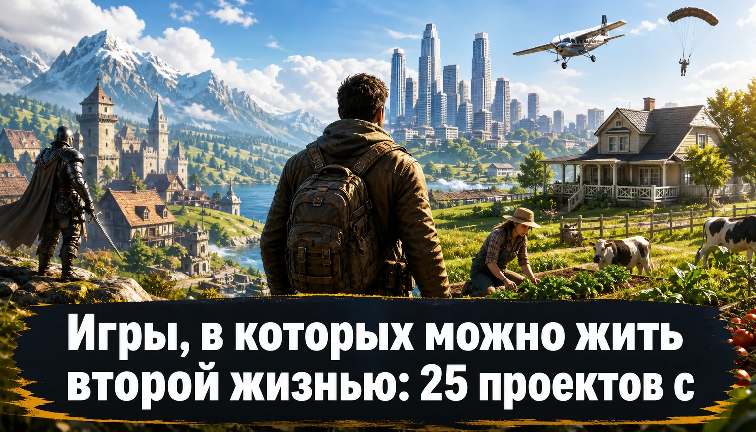 Визуальная карта игровых настроений: уютный дом, строительство, городское RP, выживание и космос.