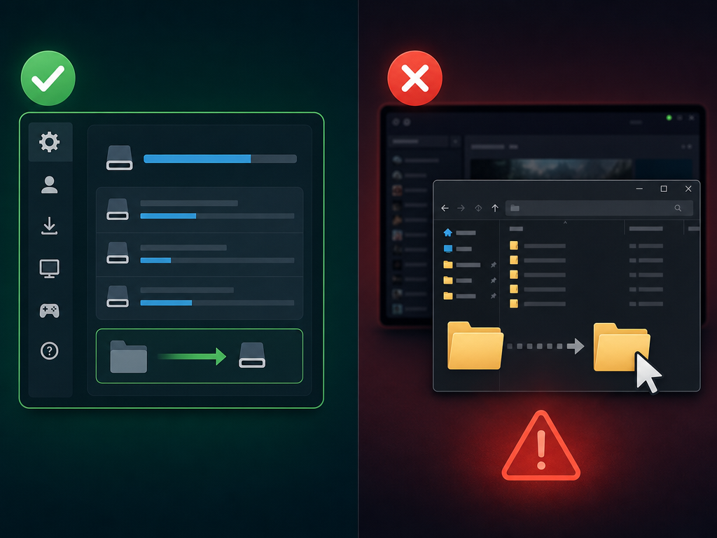Сравнение переноса игры через Хранилище Steam и ручного копирования папок