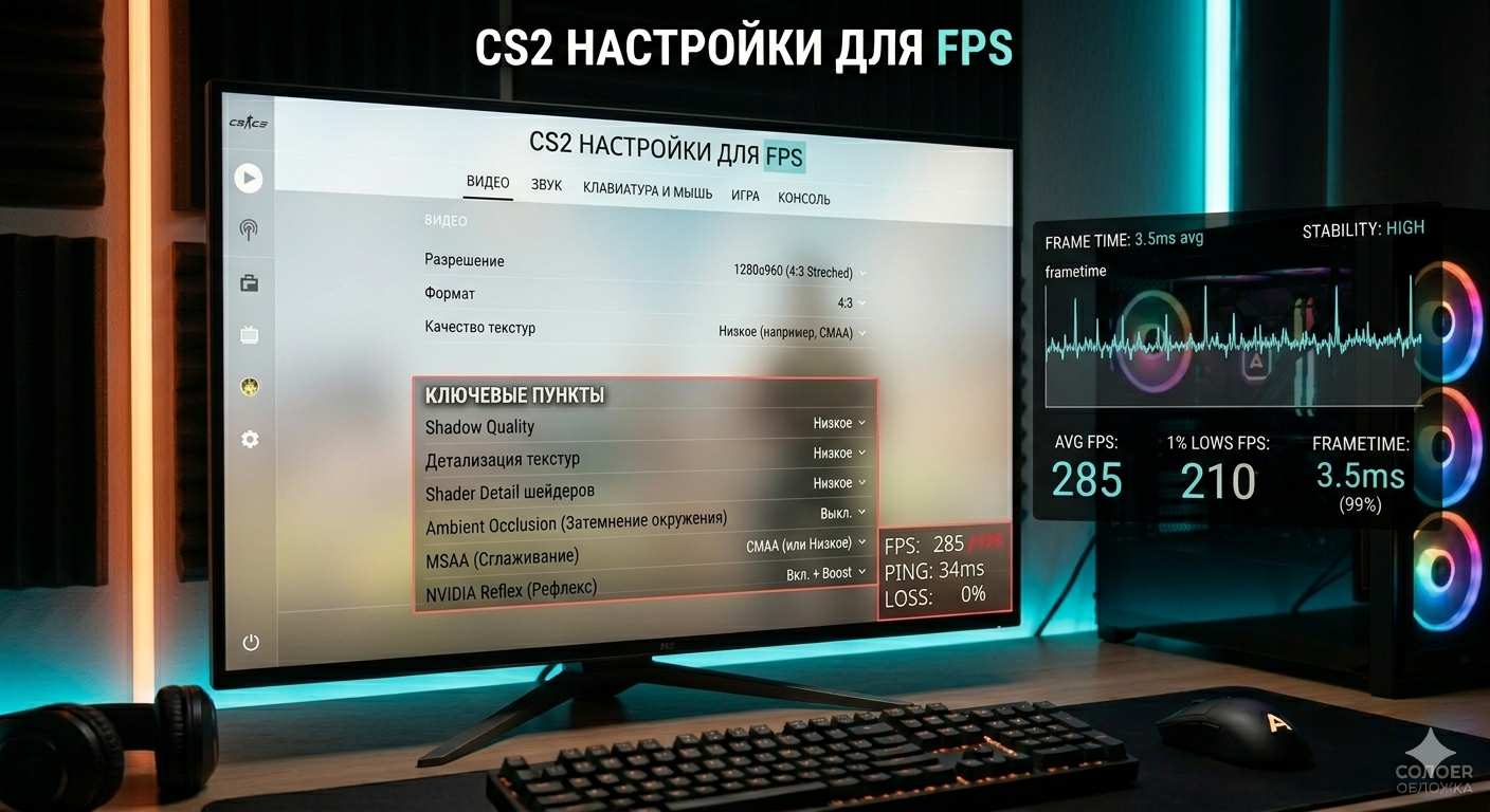 Ключевые графические настройки CS2 для FPS