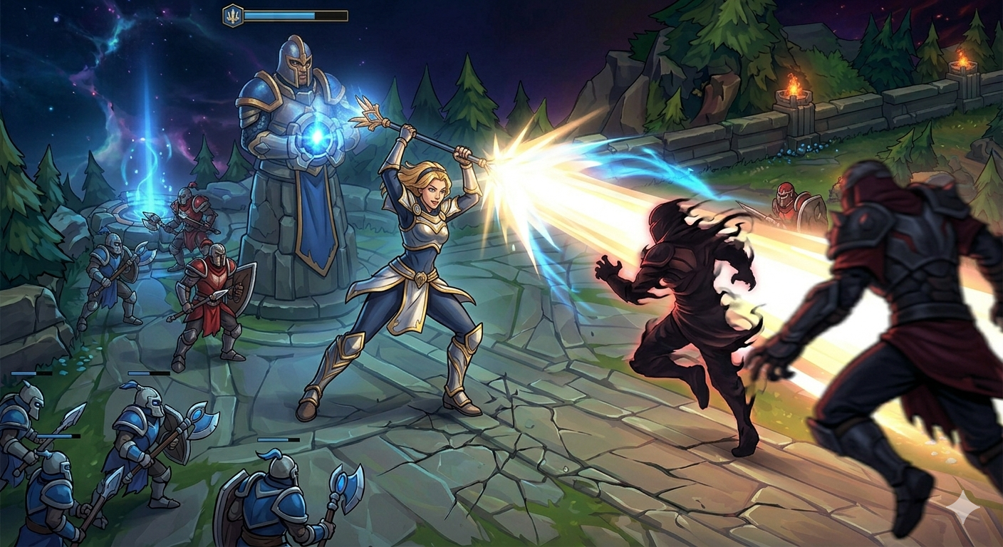 Мидлейнер в действии в League of Legends