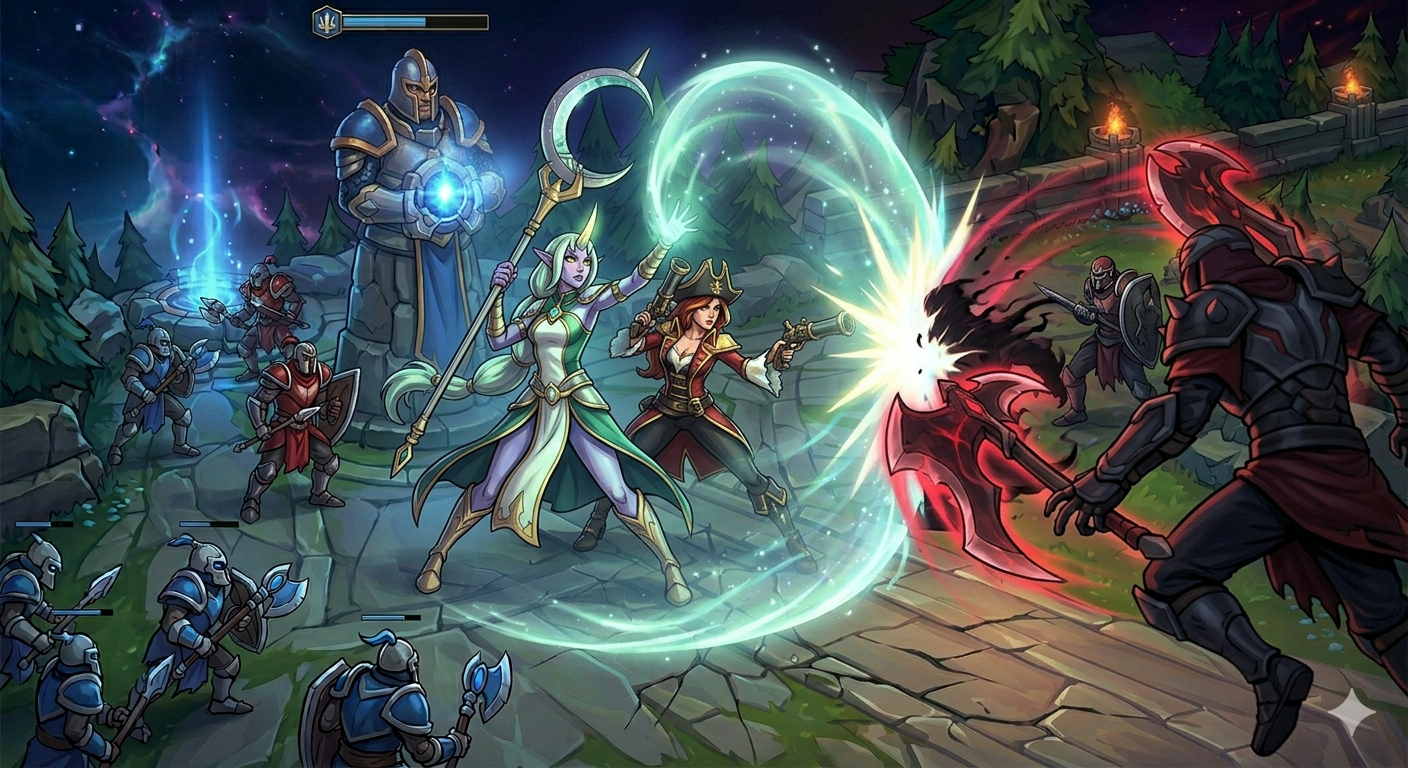 Саппорт на нижней линии в League of Legends