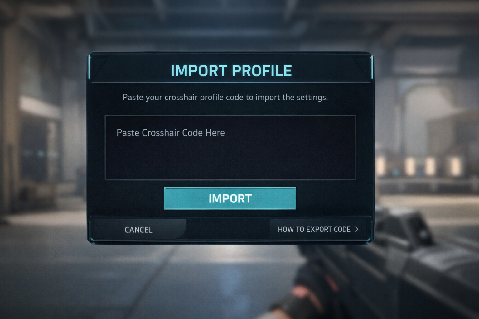 Импорт кода прицела в Valorant